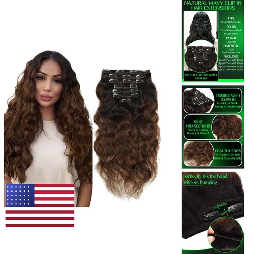 Anrosa natural wave curly clip - natural,