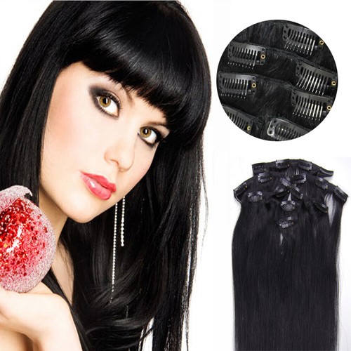 Clip hair extensions real - clip,